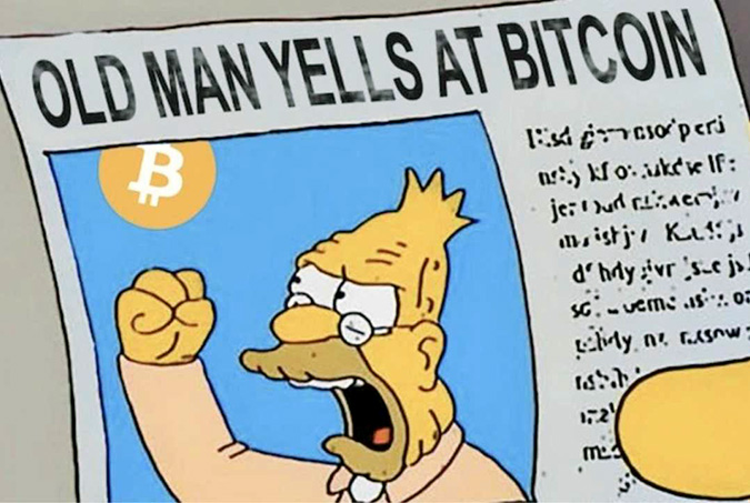 "Old Man Yells At Bitcoin" cartoon